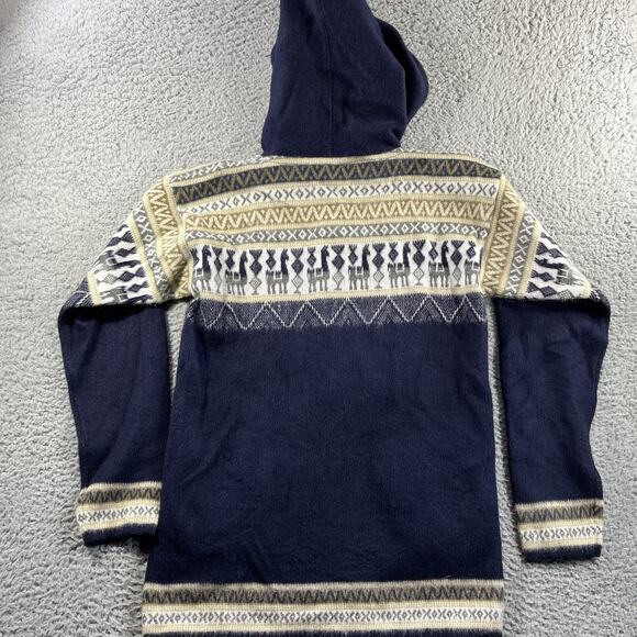 INTI TEJIDOS WOOL SWEATER ADULT LARGE FULL ZIP HOODED AZTEC SOUTHWESTERN VTG - Picture 9 of 10